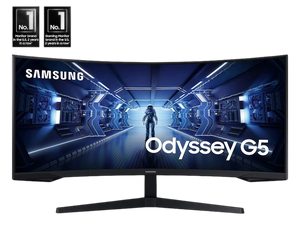 SAMSUNG LC34G55TWWNXZA 34 Inch Odyssey G5 Gaming Monitor 3440 x 1440 165Hz VA 1 MPRT Curved Screen