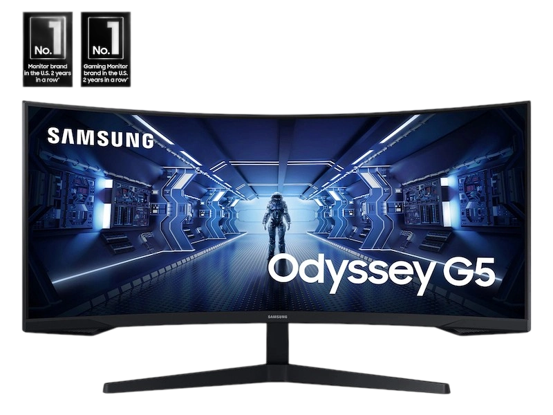SAMSUNG LC34G55TWWNXZA 34 Inch Odyssey G5 Gaming Monitor 3440 x 1440 165Hz VA 1 MPRT Curved Screen