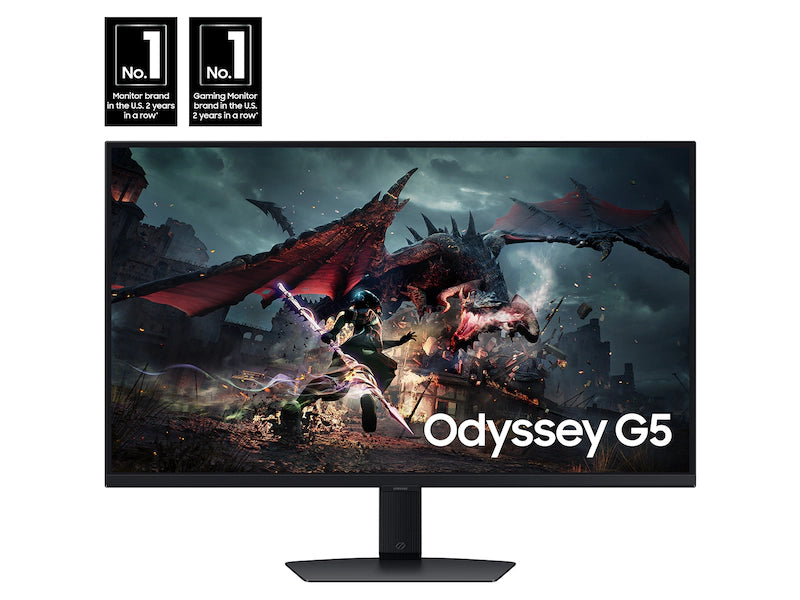 Samsung Odyssey G50D 27” QHD Fast IPS Gaming Monitor – 2560×1440, 180Hz, 1ms GtG, HDR400, FreeSync & G‑Sync Compatible – Black