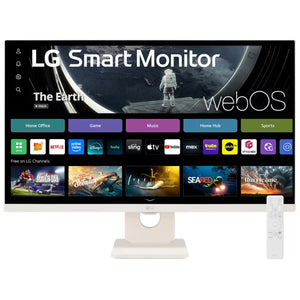 LG 27SR50F MyView 27” Full HD Smart IPS Monitor – 1920×1080, webOS 23, Wi-Fi, Bluetooth, Streaming Apps, AirPlay 2, Screen Share, Eye Comfort, HDMI, VESA Mount, Slim Design – White