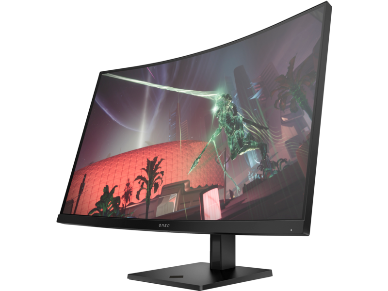 HP OMEN 32c 31.5” QHD Curved Gaming Monitor – 2560×1440, 165 Hz, 1 ms GtG, AMD FreeSync Premium, 1500R Curve, 3000:1 Contrast, HDR10, HDMI×2, DisplayPort 1.4, Headphone Jack, Height‑Adjustable Stand, VESA Mount – Black