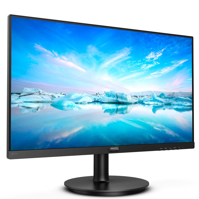 Philips 271V8L 27” Full HD VA Monitor – 1920×1080, 75Hz, 4ms, Adaptive Sync, SmartContrast, LowBlue Mode, Flicker-Free, HDMI, VGA, VESA Mount – Black