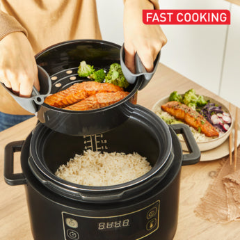 Tefal Turbo Cuisine CY7548 Multicooker, 10 Automatic Programs, Spherical Pot Technology, Non-Stick Bowl, Pressure Cooking & Slow Cooking, Intuitive Control Interface