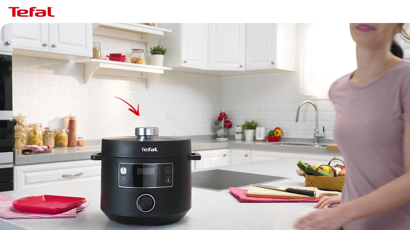 Tefal Turbo Cuisine CY7548 Multicooker, 10 Automatic Programs, Spherical Pot Technology, Non-Stick Bowl, Pressure Cooking & Slow Cooking, Intuitive Control Interface