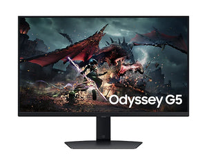 Samsung Odyssey G50D 27” QHD IPS Gaming Monitor – 2560×1440, 180Hz, 1ms (GtG), HDR10, AMD FreeSync Premium, HDMI, DisplayPort, Eye Saver, Flicker-Free, VESA Mount, Tilt Stand – Black