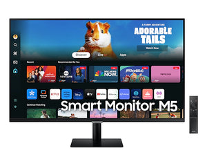 Samsung Smart Monitor M5 (S27DM502) 27” FHD VA Smart Display – 1920×1080, 60Hz, 4ms GtG, Built‑In Wi‑Fi, Tizen OS, Speakers, Remote, Smart Apps – Black