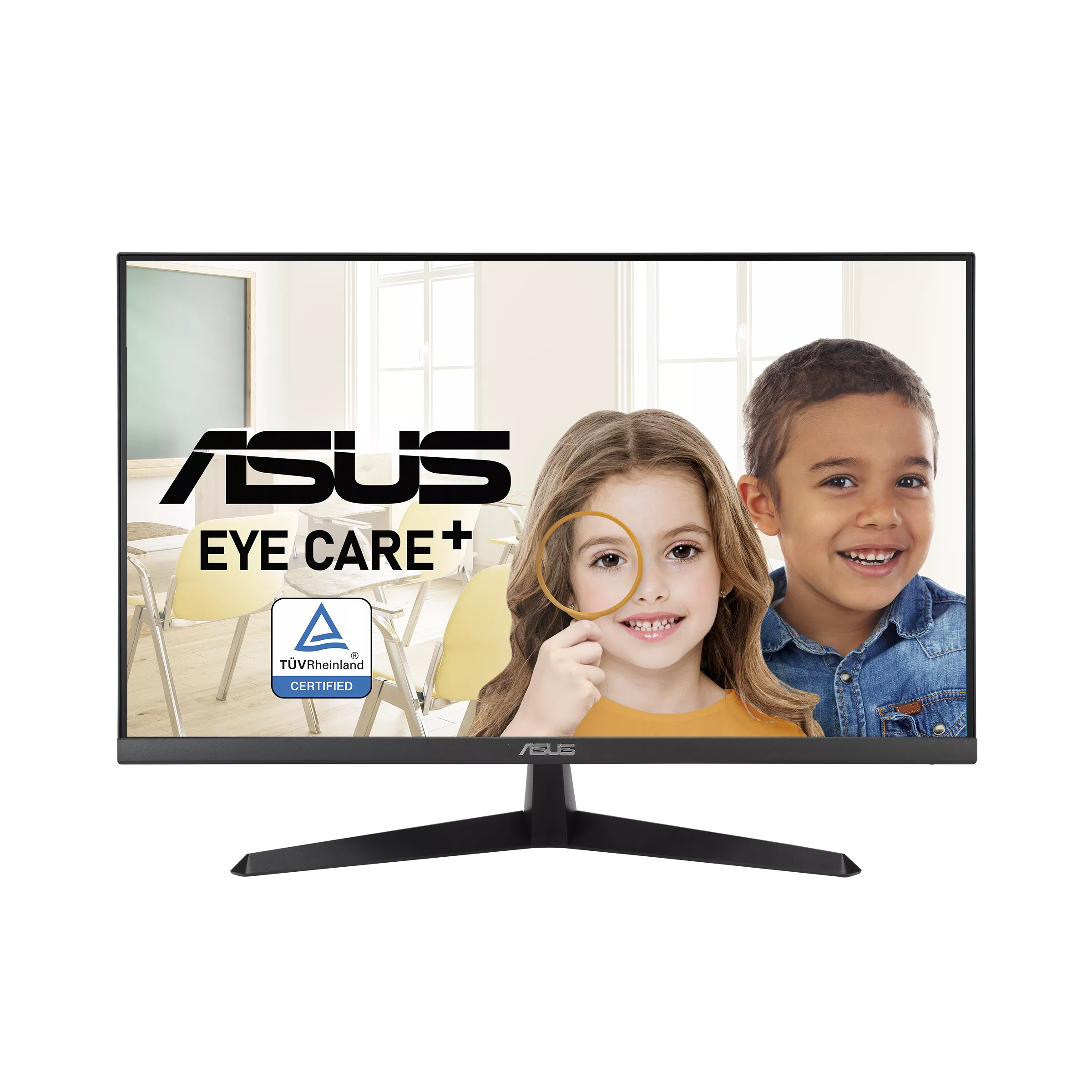 ASUS VY279HE 27” Full HD IPS Eye Care Monitor – 1920×1080, 75Hz, 1ms (MPRT), Adaptive Sync, Eye Care+, HDMI, VGA (D-Sub), Flicker-Free, Blue Light Filter, Antibacterial Bezel, VESA Mount – Black