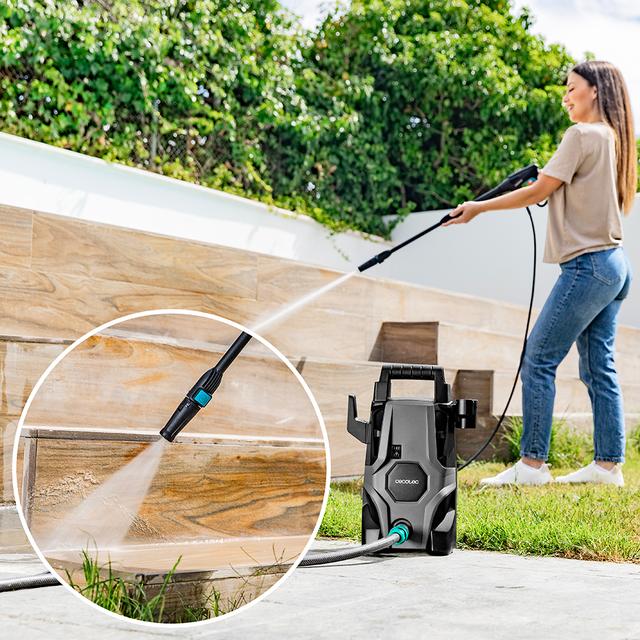 Cecotec Hochdruckreiniger HydroBoost 1400 Essential, 1400 W, Zuhause, Garten oder Auto, Durchfluss von 426 l/h, Druck von 105 bar, Aluminium-Pumpe, Aktionsradius 9 m, Multicolor