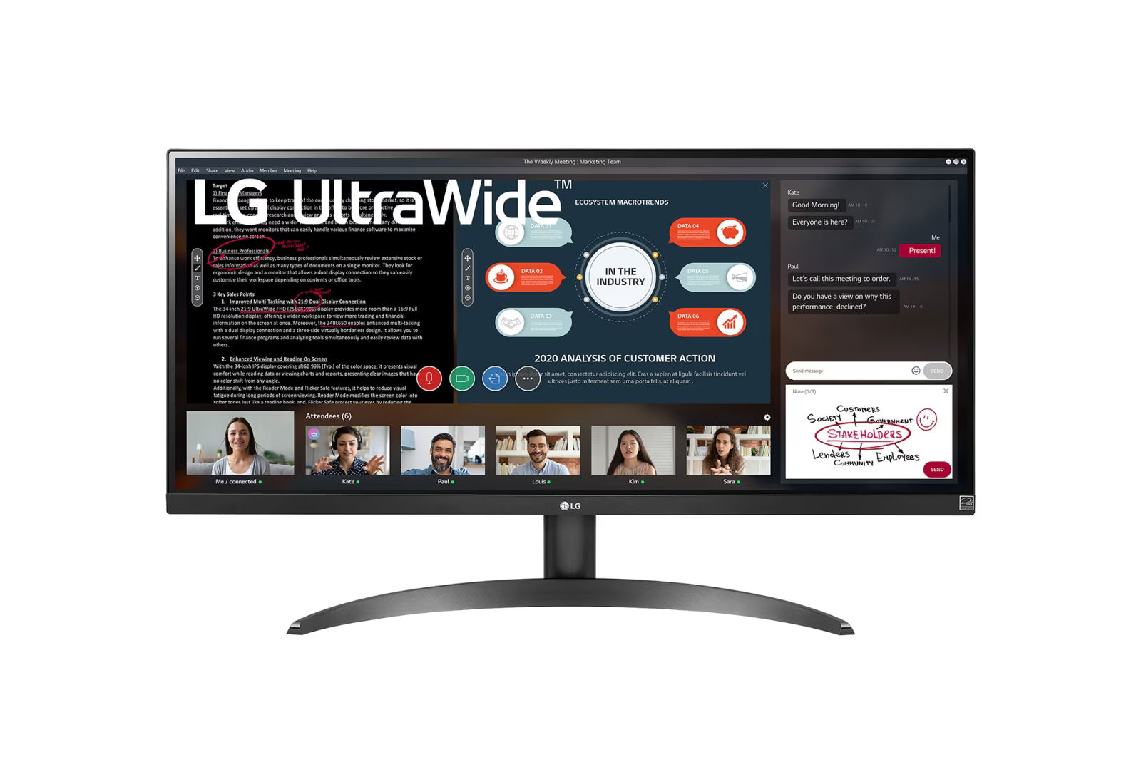 LG 29BN650-B 29” UltraWide™ Full HD IPS Monitor – 2560×1080, 75Hz, 1ms MBR, FreeSync, HDR10, Reader Mode, Tilt/Height Adjustable Stand, VESA Mount – Black