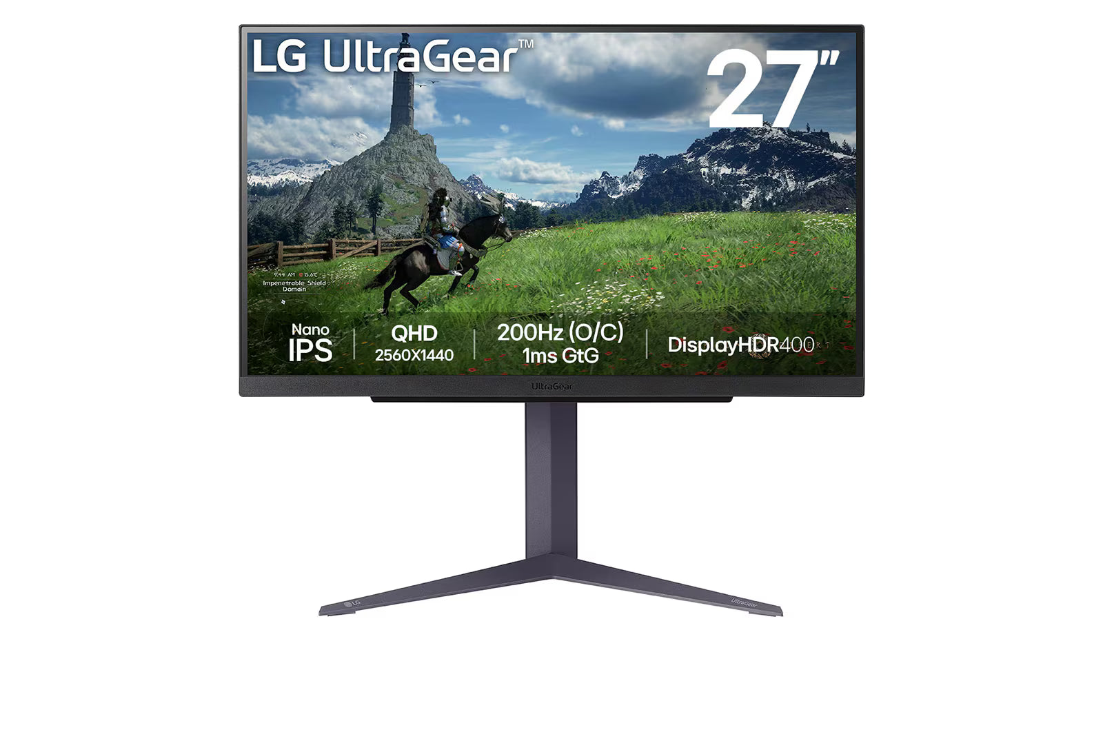 LG UltraGear 27GS85Q-B 27” QHD Gaming Monitor – 2560×1440, OLED Display, 240Hz, 0.03ms (GtG), NVIDIA G-SYNC Compatible, AMD FreeSync Premium, HDR10, HDMI 2.1, DisplayPort, VESA Mount, Adjustable Stand – Black