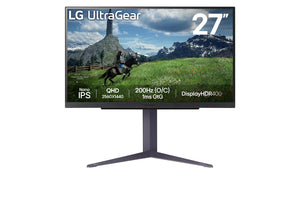 LG UltraGear 27GS85Q-B 27” QHD Gaming Monitor – 2560×1440, OLED Display, 240Hz, 0.03ms (GtG), NVIDIA G-SYNC Compatible, AMD FreeSync Premium, HDR10, HDMI 2.1, DisplayPort, VESA Mount, Adjustable Stand – Black